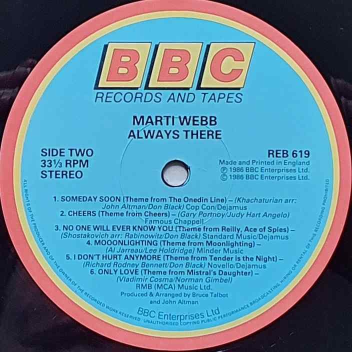 REB 619 Always there Marti Webb from the BBC records and Tapes library Label